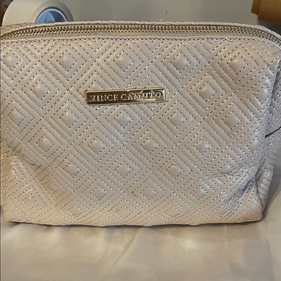 Vince Camuto Quilted Cream Cosmetic Bag - Picture 2 of 9